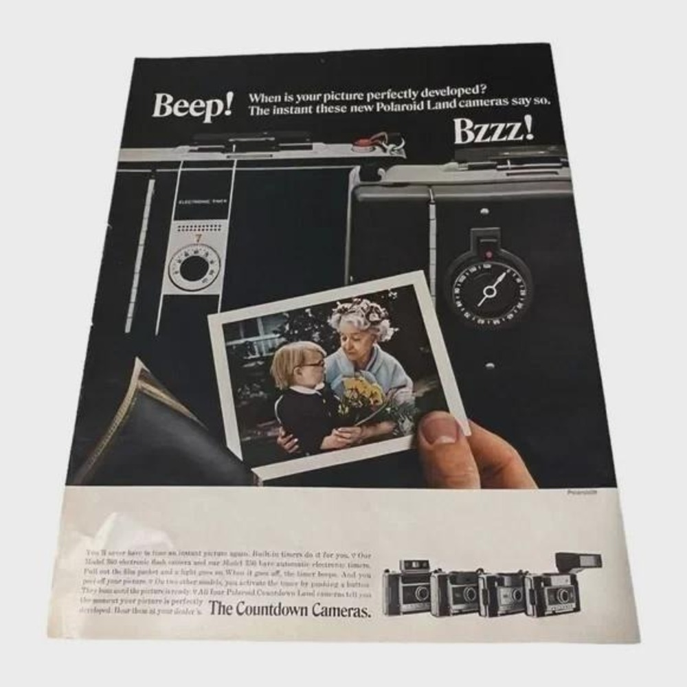 1969 Polaroid The Countdown Camera Original Vintage‎ Print Ad